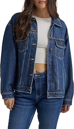 Wrangler Women's Relaxed Fit Girlfriend Denim Jacket