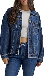 womens Women's Relaxed Fit Girlfriend Denim Jacket