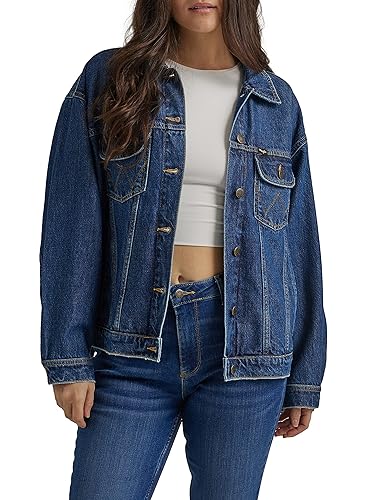 Wrangler womens Relaxed Fit Girlfriend Denim Jacket