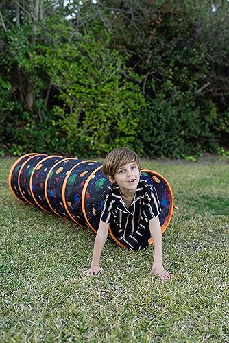 Vista 16 de Pacific Play Tents 41410 - Túnel de gateo Galaxy de 6 pies para niños con estrellas que brillan en la oscuridad Rojo, amarillo