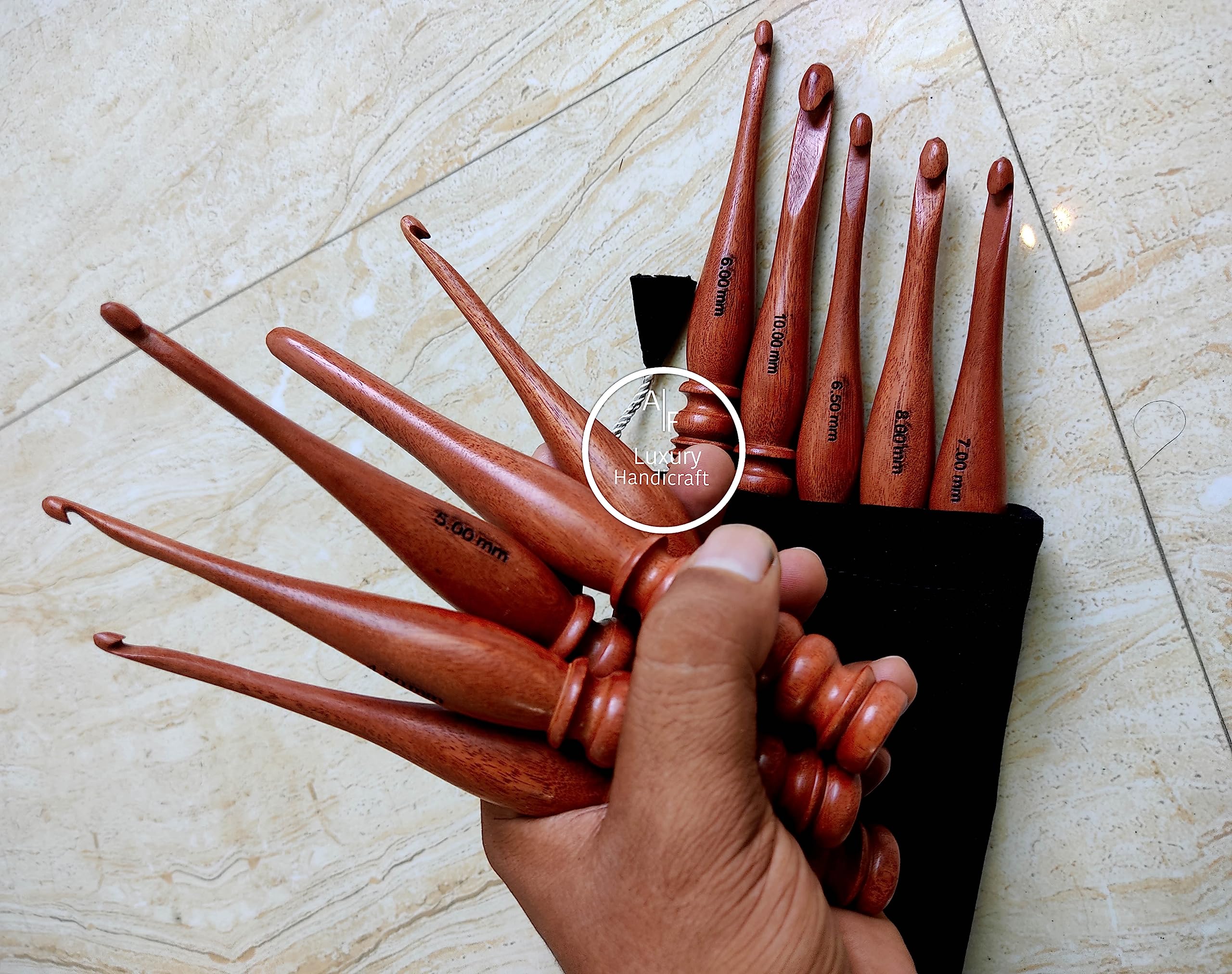 Zestaw igieł do szydełkowania 10 rozmiarów, 3,5 mm do 10 mm, ergonomiczny, unikalny design, wygodny haczyk do szydełkowania, ręcznie robione druty, splot przędza, rzemiosło A.F. Luksusowe rękodzieło
