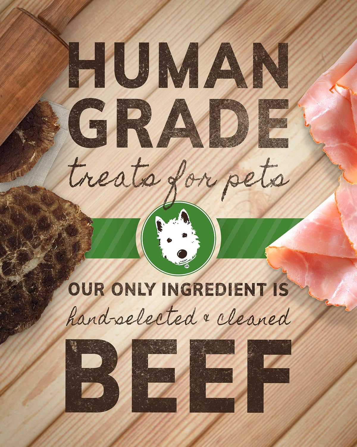 Wiley's Beef Jerky Pet Treats, Grain Free, All-Natural, Human Grade, Made in the USA (Beef 2-Pack 4 oz. Bags)