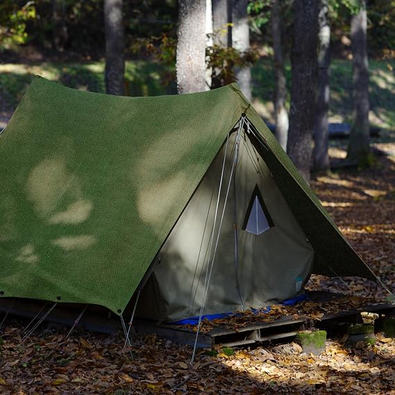 Zuperia Heavy Duty Canvas Tarp (5' x 7' ft - Pack of 1) with Rustproof Grommets, UV Resistant & Tear Resistant Multipurpose Tarpaulin Cover for Outdoor, Industrial & Commercial Use (Olive Green)