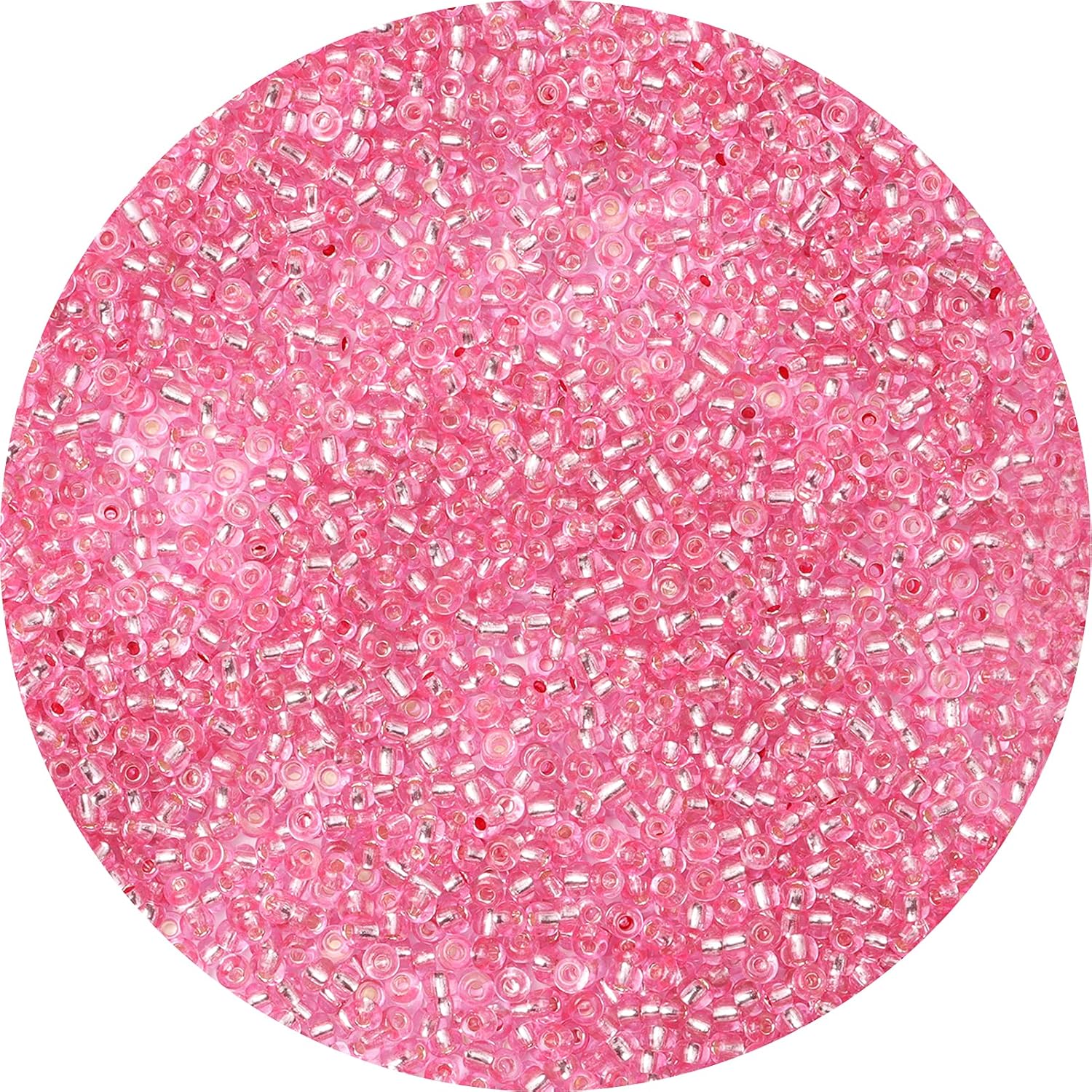 5000pcs Pink Glass Seed Beads Bulk,3mm 8/0 Seed Pony Beads for Bracelets,Necklace,Jewelry Making -Waist Spacer Bead for DIY Craft Projects