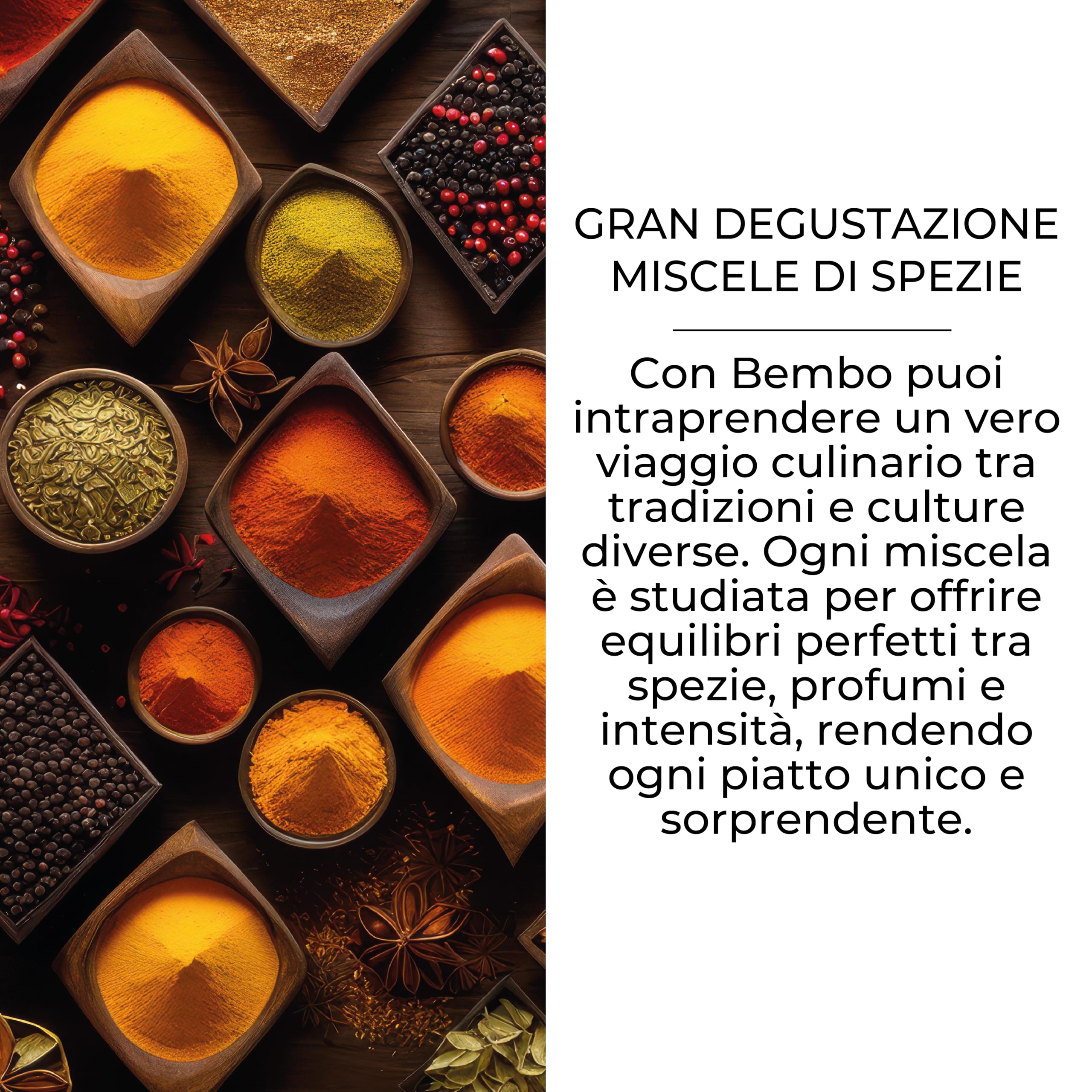 Miscele di Spezie Gran Degustazione Bembo – 15 Miscele in Confezione Regalo per Uomo, Donna, Mamma, Papà, Nonna, Amica, un Compleanno, un anniversario o un Invito