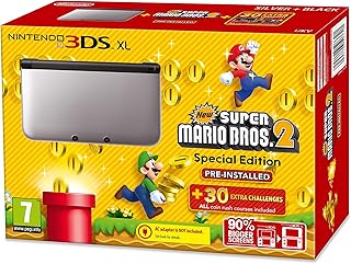 Nintendo 3DS console XL Silver New Super Mario Bros. 2