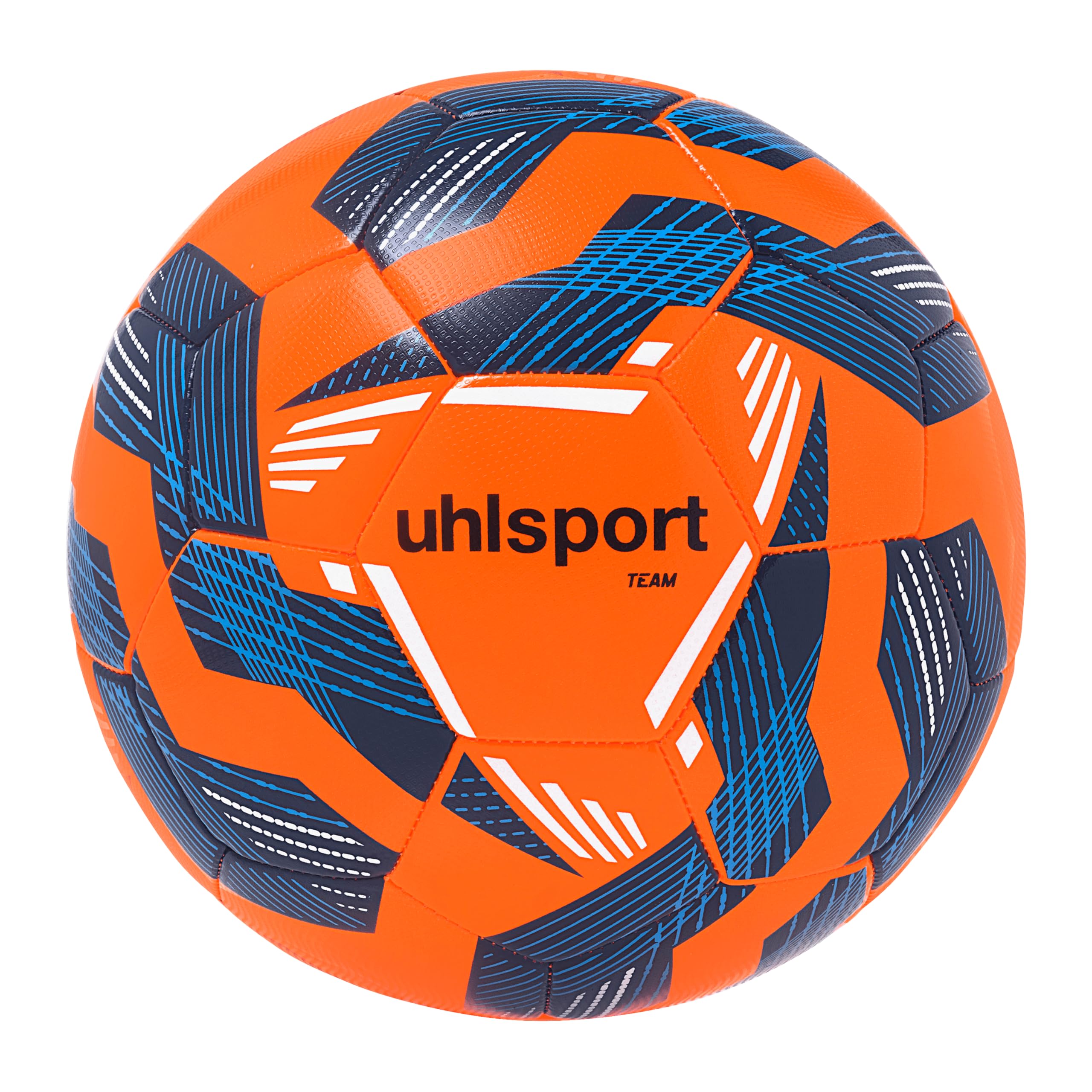 uhlsport Football Team Footballs - Durable Training Balls for Team Training - Football for Children and Adults Size 3, Size 4 and Size 5, Fluo Orange/Navy/White