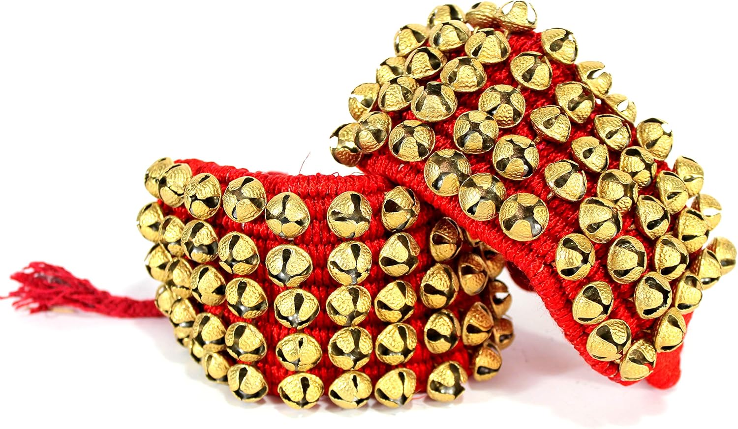 eSplanade Dance Ghungroo (100) Red with Cushion Pads, 5 Line