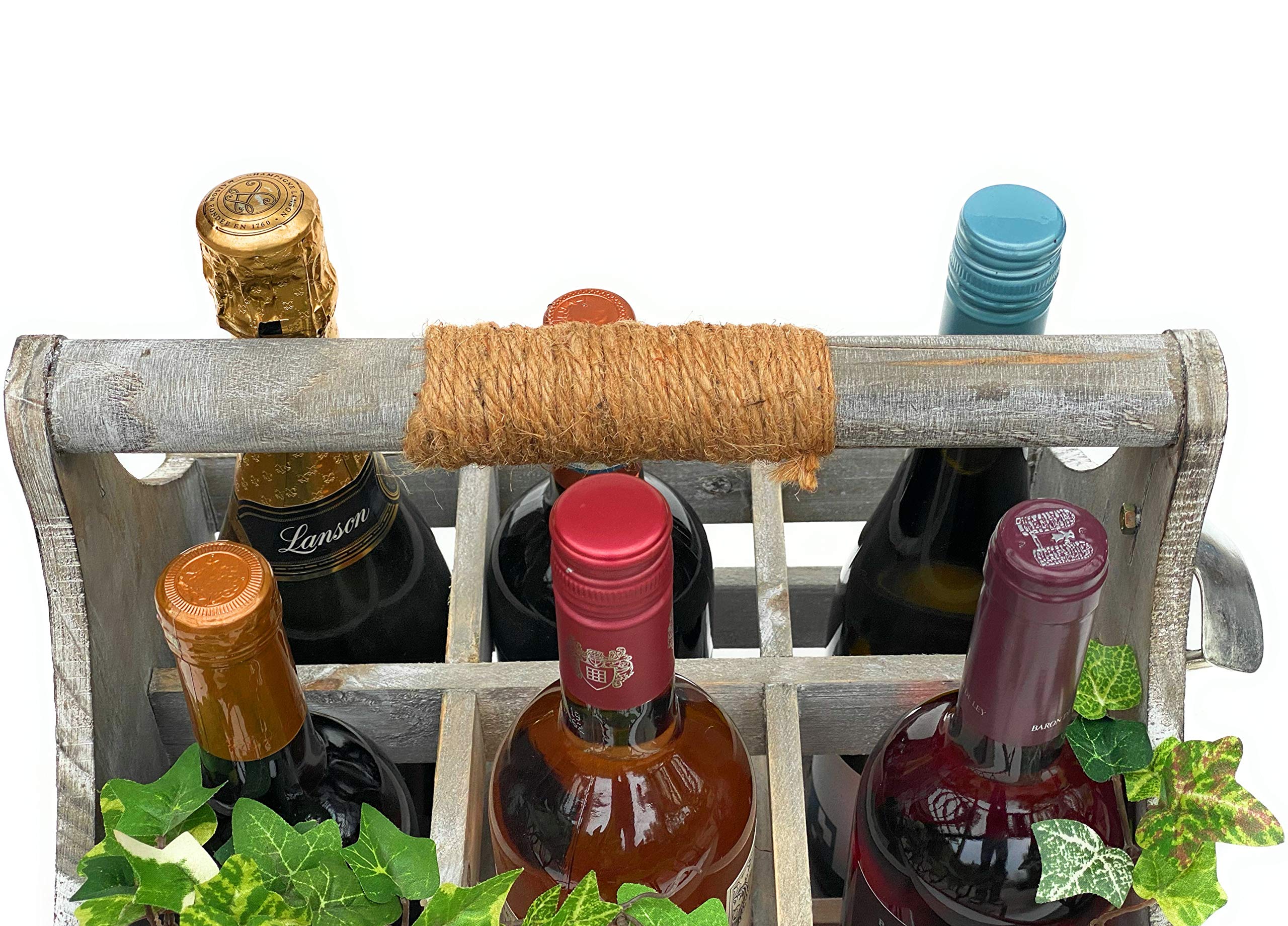 DanDiBo Weinträger 6 Flaschen Holz 93540 Weinregal Flaschenkiste Flaschenkorb Weinflaschenträger Flaschenträger