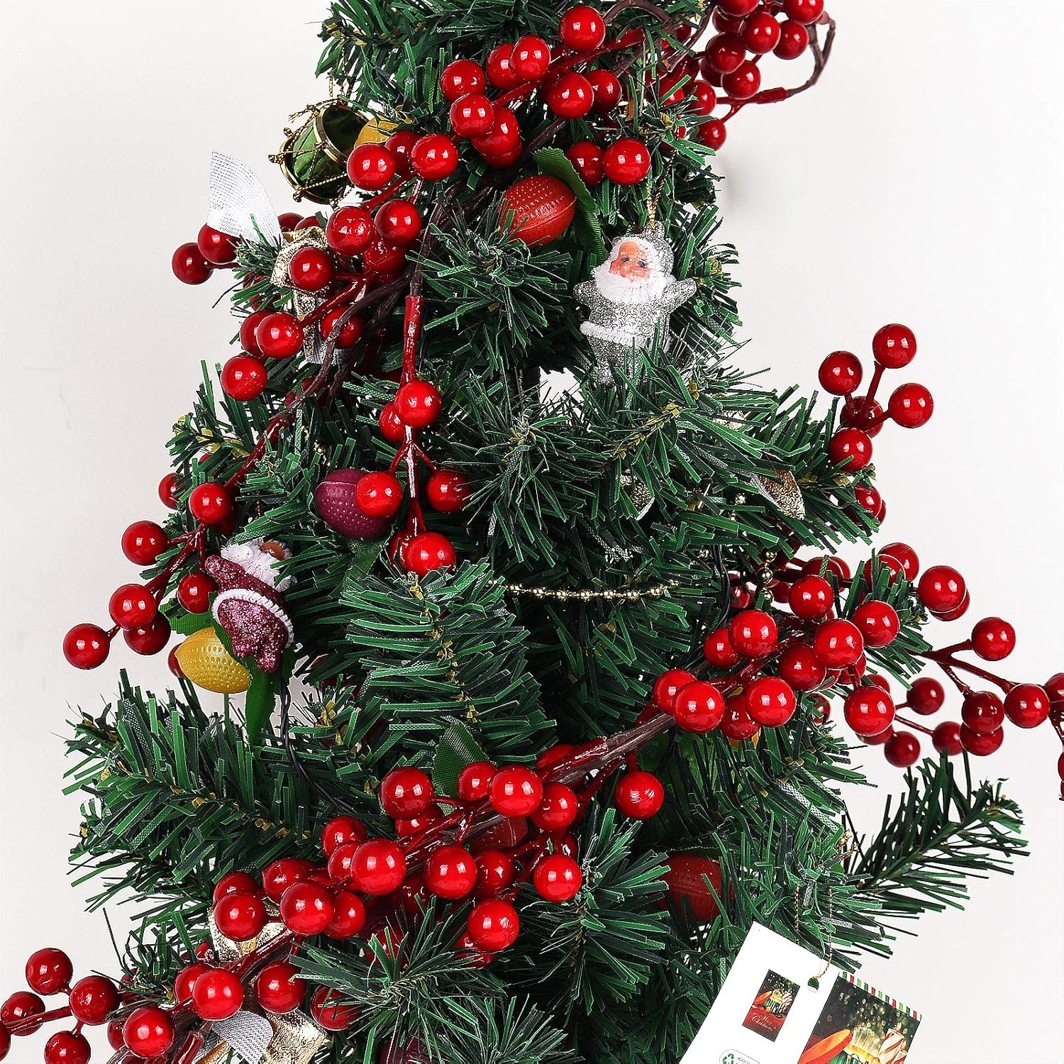 RECUTMS Red Berry Garland Christmas Decoration 5.9Ft Holiday Garland Artificial Berry Garlands with Bendable Stems Christmas Fireplace Decoration Banister(Red Berry) - Image 3