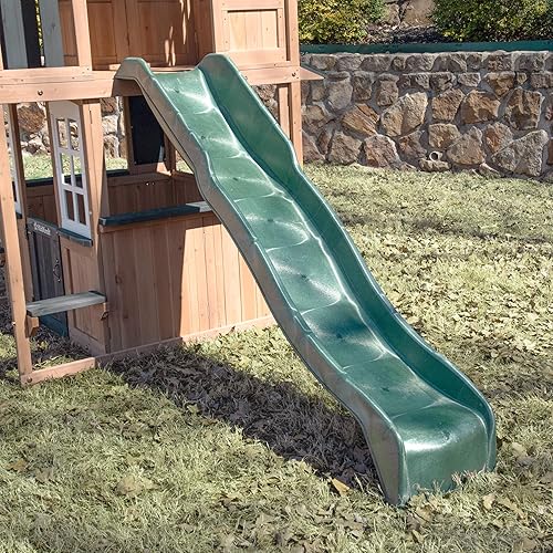 Miniatura 10 de KidKraft Cliffbrook - Casa de juegos de madera para exteriores de dos pisos con tobogán