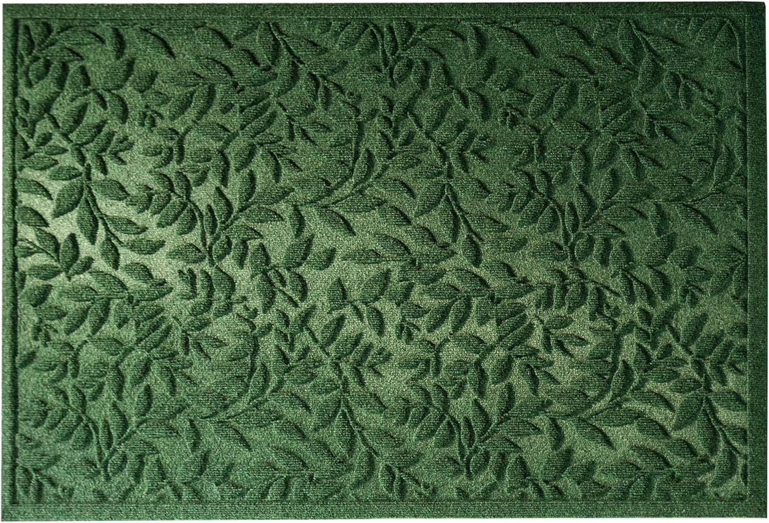 Green Leaves Outdoor Indoor Entrance Door mat, Absorbent Durable Heavy Duty Welcome Front Door Mat,Thick Natural Rubber Back,Easy Clean Entryway Mat 47x32 Inch, Low Profile