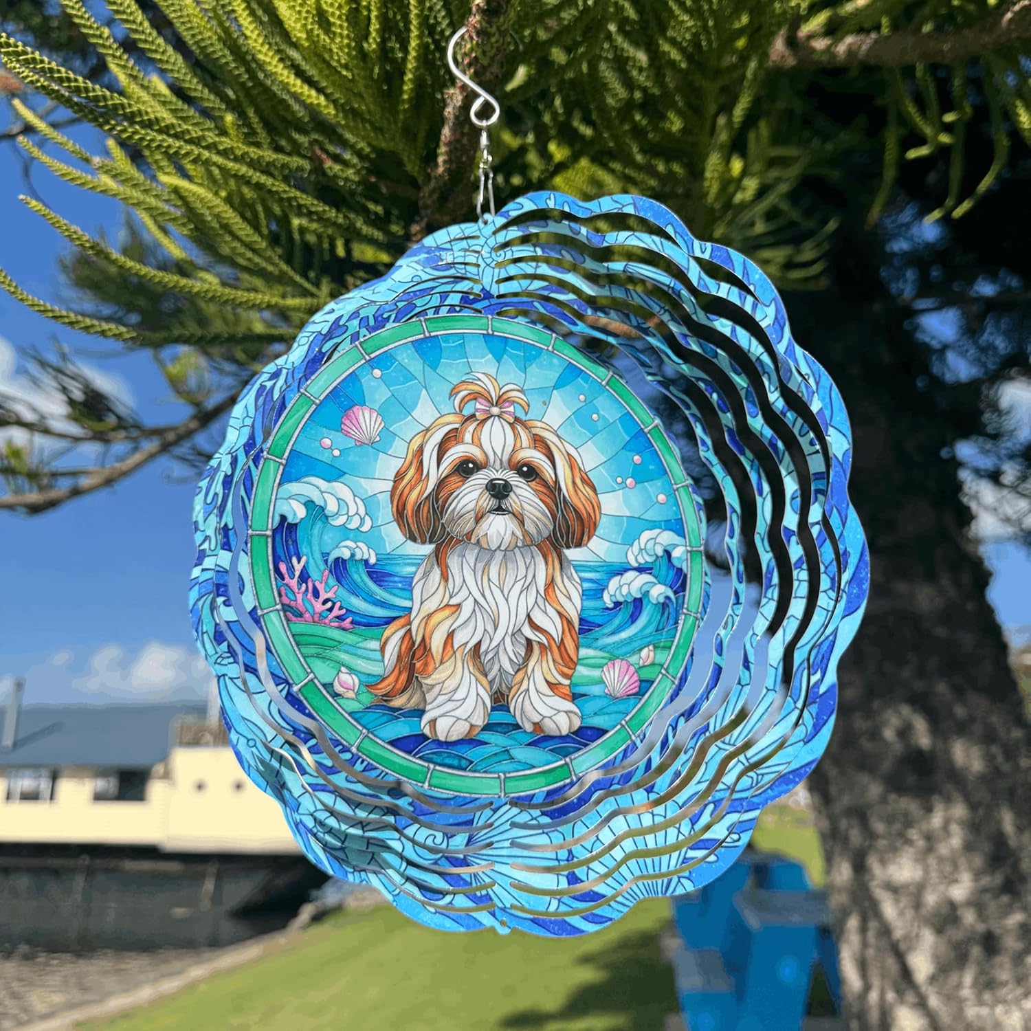 Penguin Wind Spinner, 3D Hanging Stainless Steel Garden Spinner, Wind Spinner Hanging for Outdoor & Indoor Décor, Unique Gifts for Yard Garden Decoration or Patio Décor (Penguin)