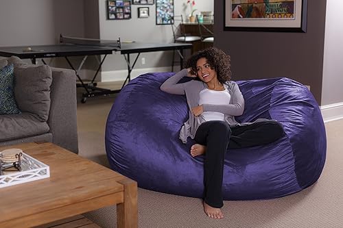 Miniatura 45 de Puf grande de 6 pies Sofa Sack Bean Bags, Tela, Azul Royal Azul Real,Aqua Marine,Negro -,Camello,Chocolate,Magenta,marino,Mandarina,Carbón