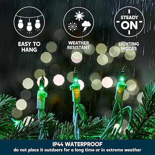 Miniatura 13 de Joiedomi Guirnalda de luces de Navidad para interiores, 300 (3 x 100) mini luces de hadas cálidas, decoración de iluminación de 64.5 pies para Blanco