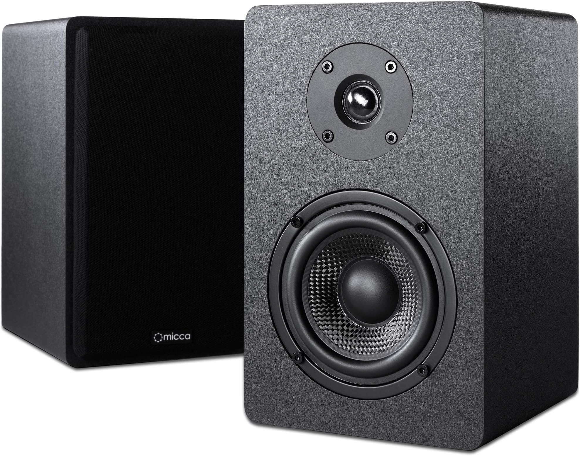 PB42X Powered Bookshelf Speakers, 30-Watt RMS Power, Active Near Field Studio Monitors, 2-Way (Black, Pair)