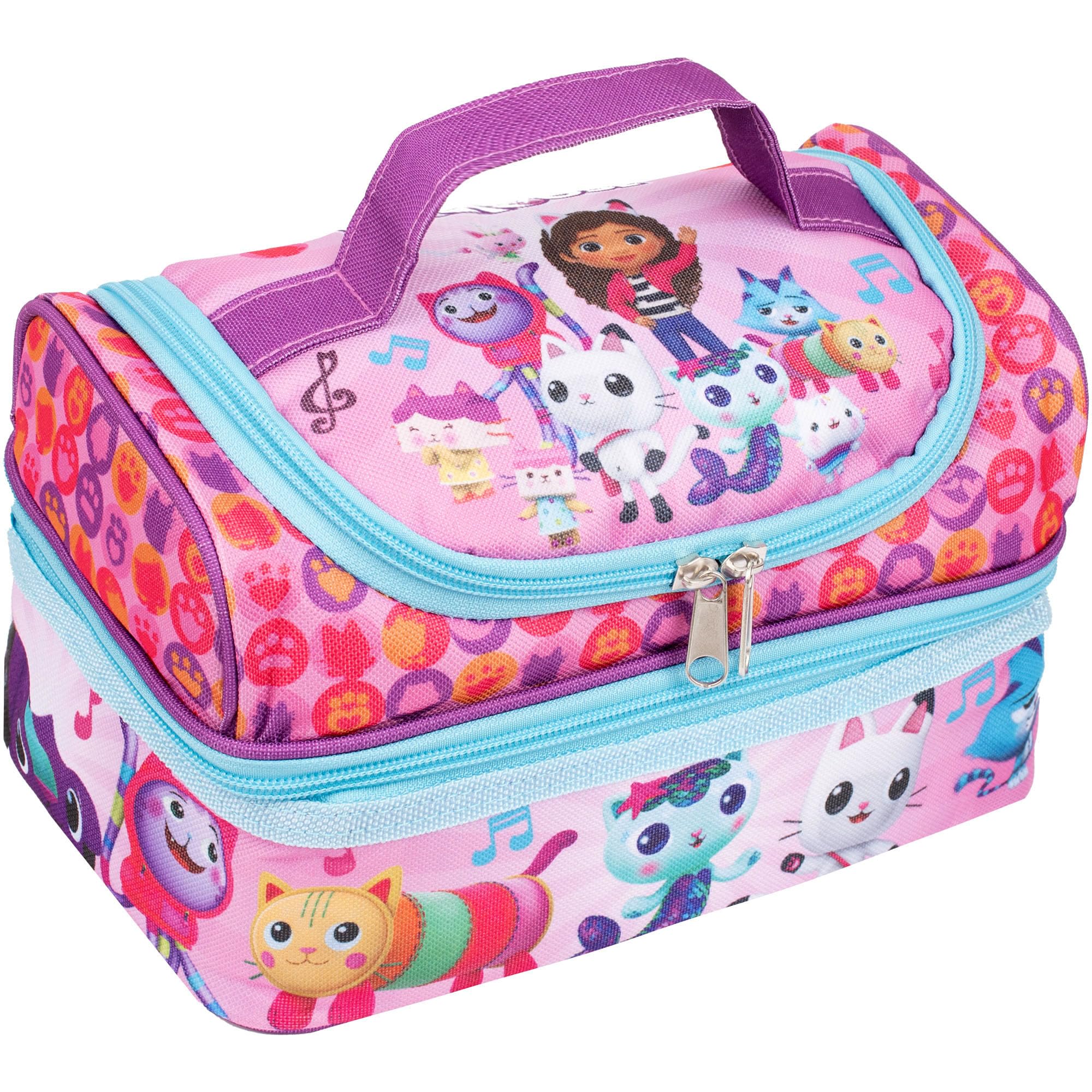 Gabby's Dollhouse – Lunchtasche für Kinder – Snack-Tasche mit mehreren Fächern für Mädchen Schule – isoliert & große Kapazität – Rosa