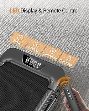 Walking Pad with 17% Incline Upgrade Portable Treadmill for Home Small Space 300LBS with Remote Control