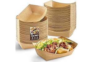1 Lb Small Paper Food Trays - 100 Pack Disposable Food Boats