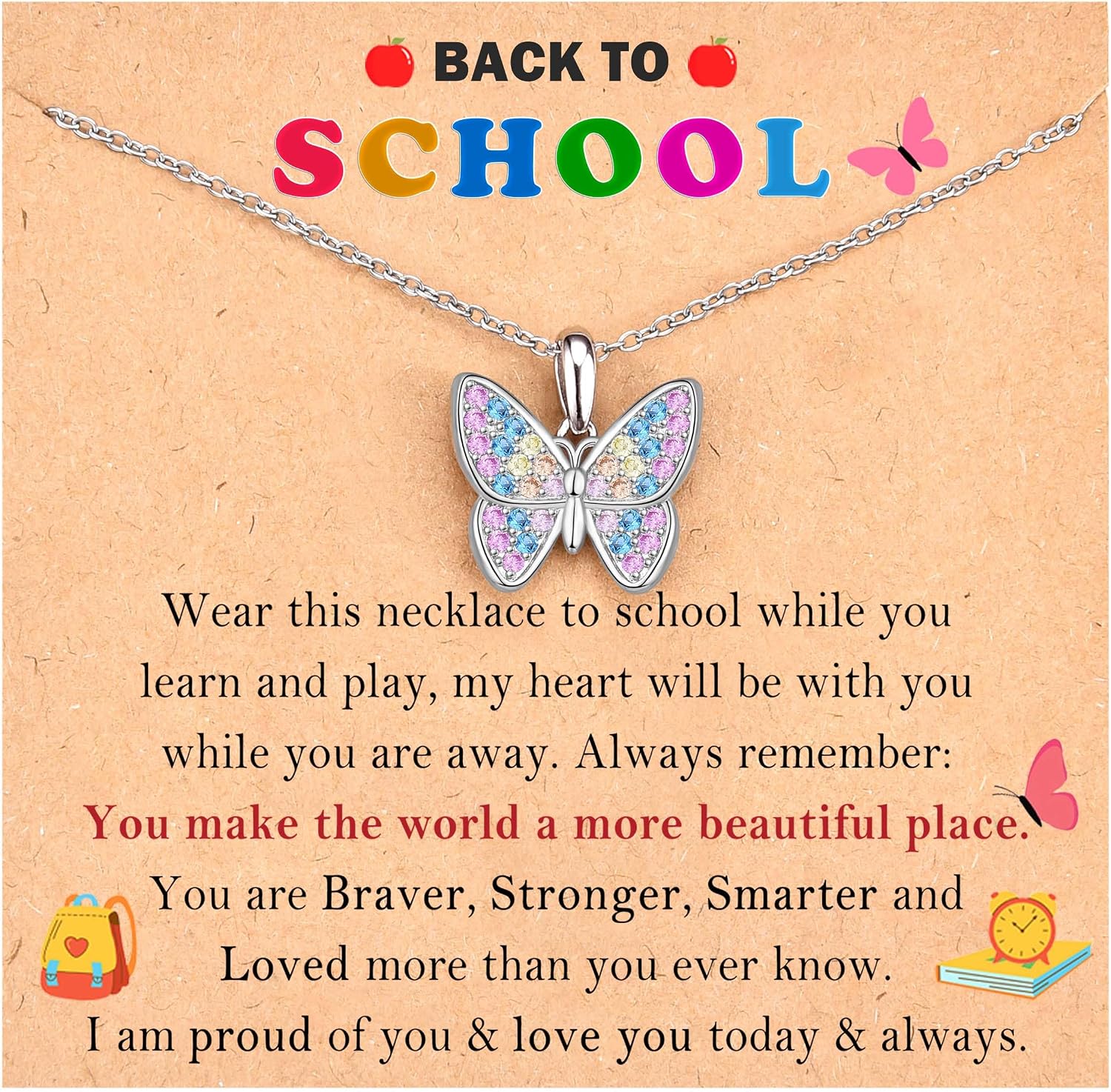 Butterfly Necklace Jewelry Gifts for Girls Granddaughter Daughter Niece