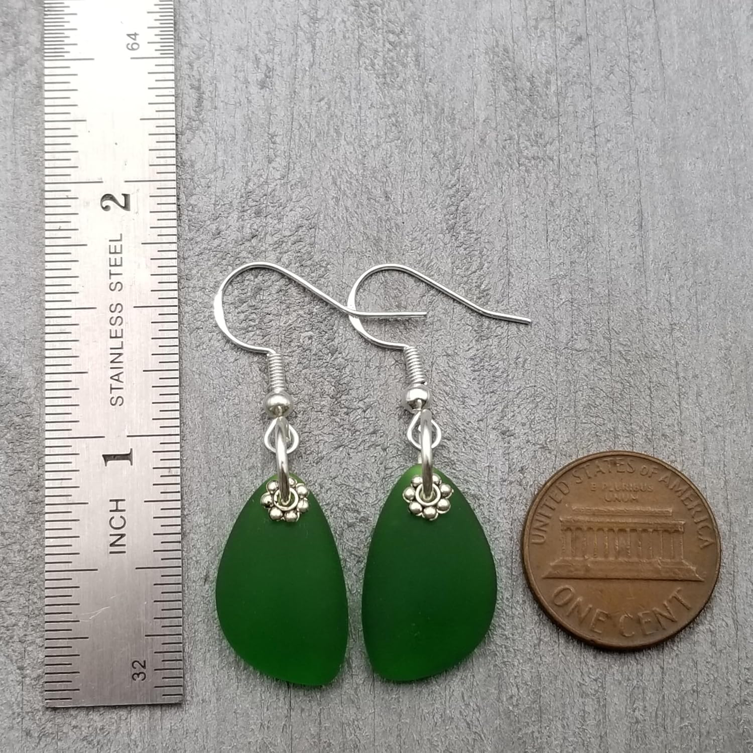 Handmade in Hawaii, Eclipse Sea Glass Earrings, Light Weight Minimalist Design, Unique Hawaii Birthday Gift For Women