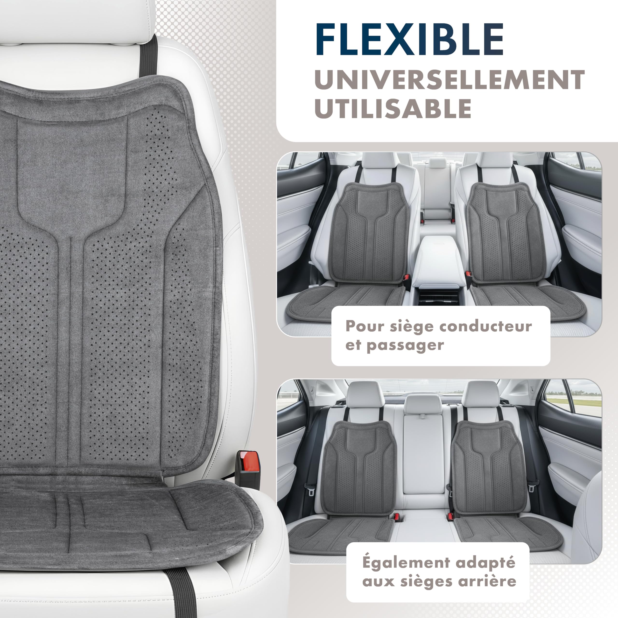 Walser Coussin Premium Voiture Nubo, 1 Protection Anthracite, Housse Avant Haute Qualite Aspect Alcantara, Protection pour Position Avant
