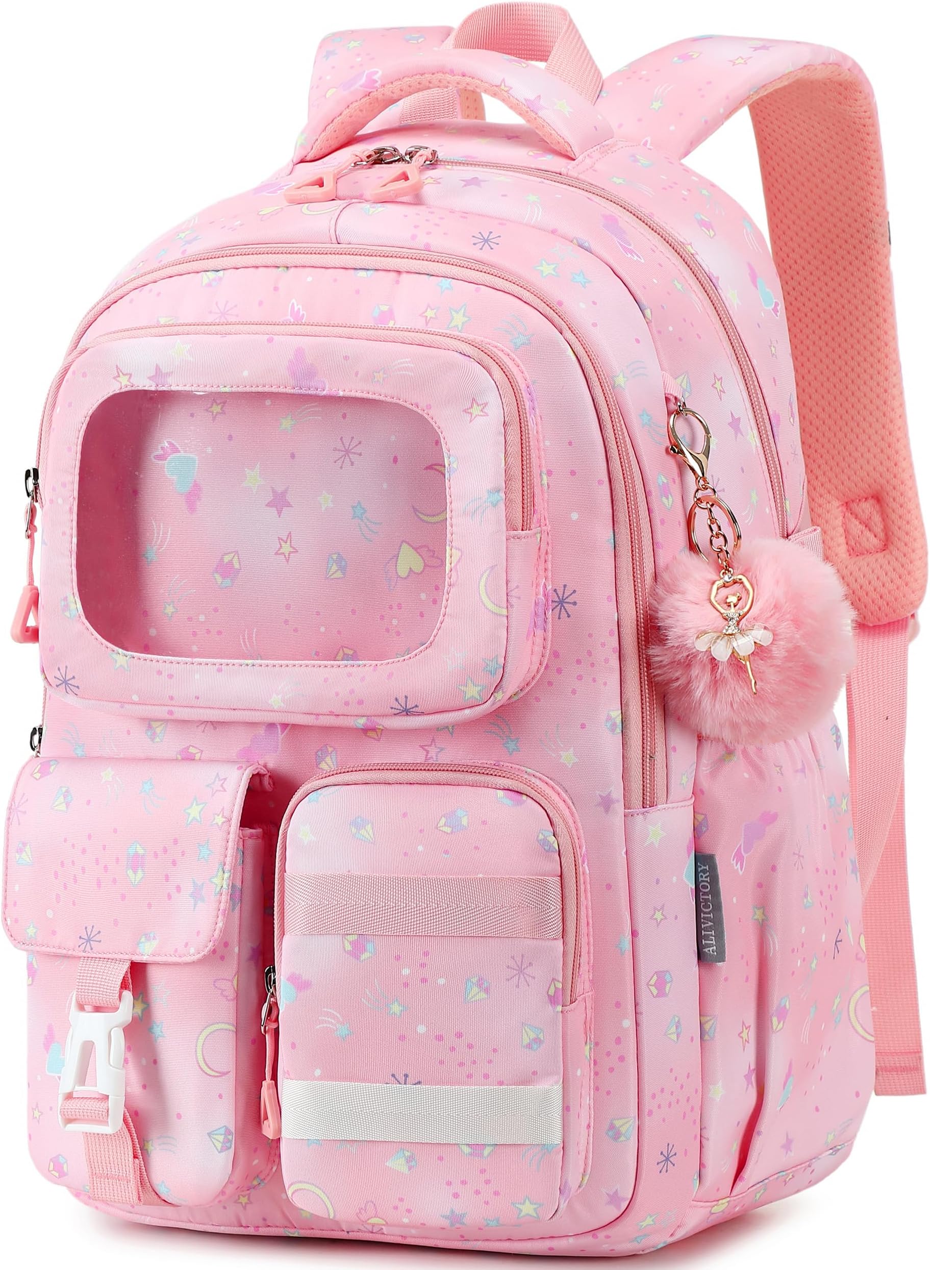 Backpack for Girls with Lunch Bag Kids School Bags for Elementary Middle School Students Cute Bookbag Set