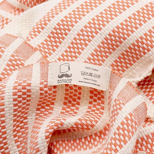 Miniatura 9 de Bazaar Anatolia Juego de 2 toallas de mano turcas de 33 x 19 pulgadas, 100 % algodón, con lazo para colgar, decoración bohemia de Acción de Gracias