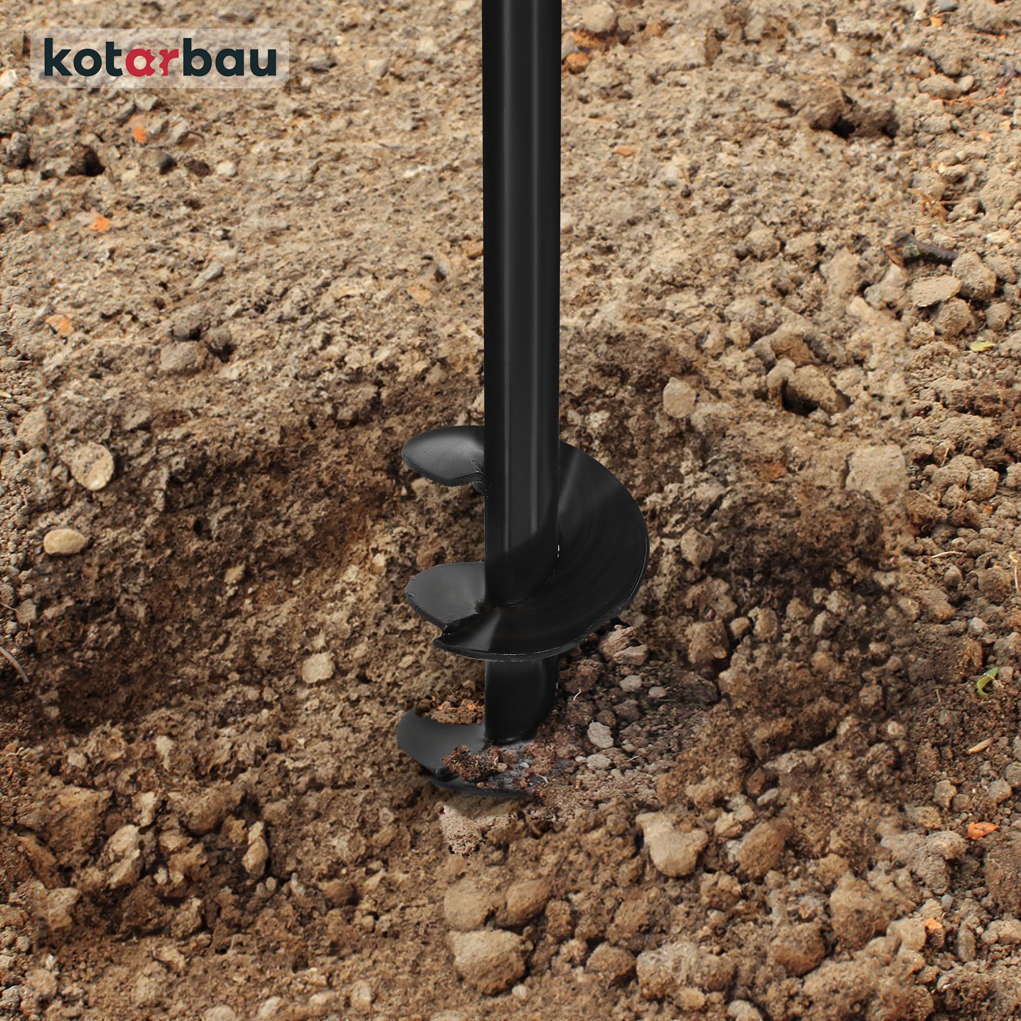 KOTARBAU® Ahoyadora manual 80 mm, Taladro de tierra manual, Perforadora de suelo con mango en T antideslizante, Barrena de jardín, Perforador de mano, Broca espiral de tierra, Plantador Cavahoyos