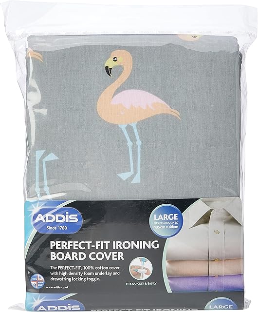 Addis Large Perfect Fit Replacement Ironing Board Cover in Flamingo Print