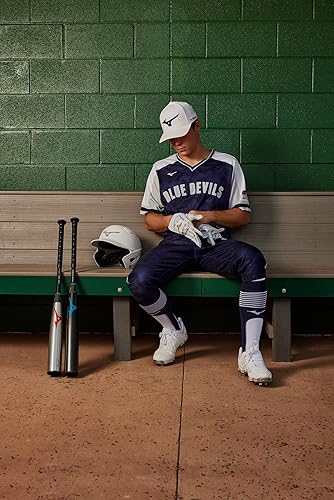 Miniatura 6 de Mizuno B-303 Guantes de béisbol para bateo  Par  Para adultos y jóvenes  Palma de cuero de grano completo  Inserciones AirMesh  Solapas de muñeca