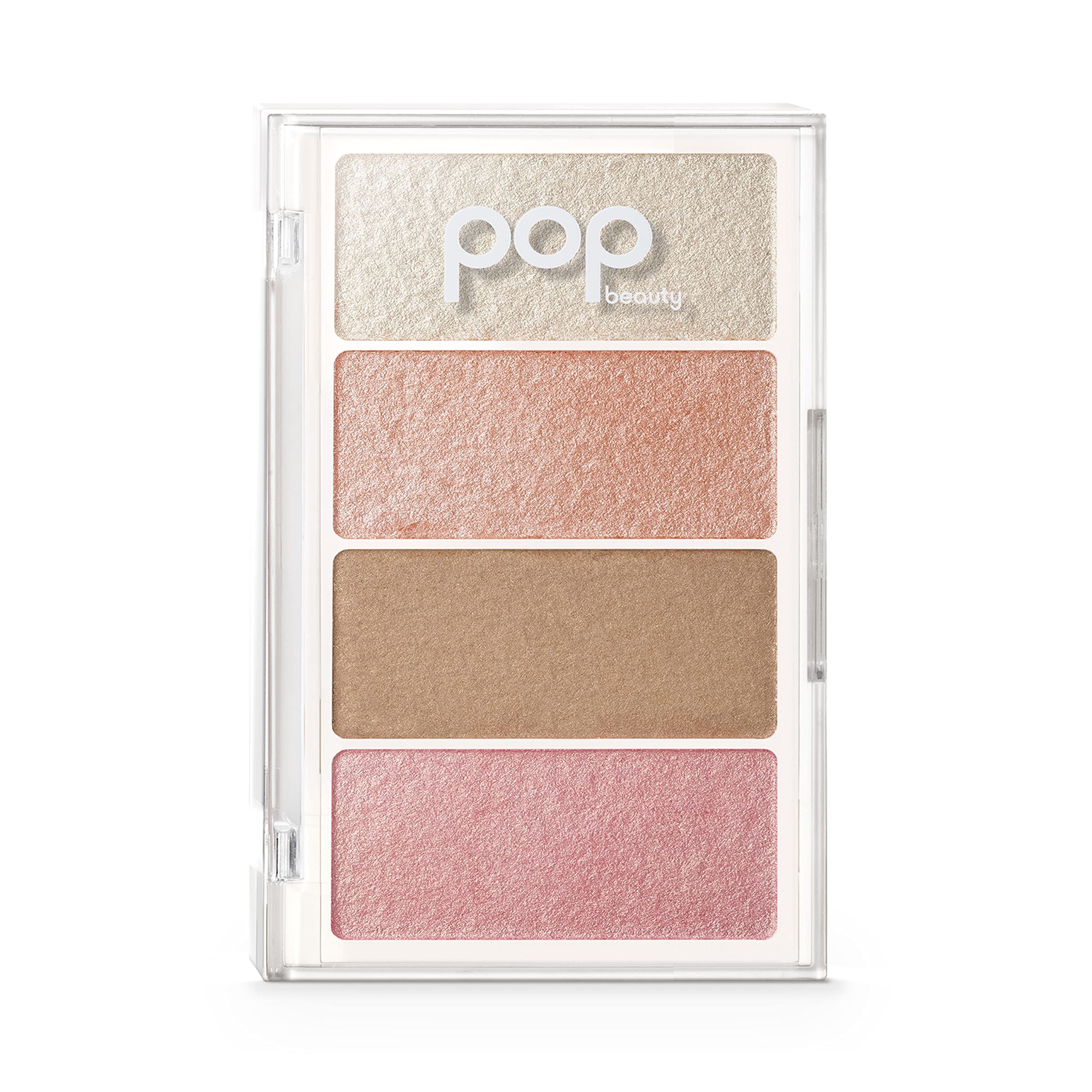 Pop BeautyPrismatic Palette - Gilded Peach | Light Reflecting Highlighter Blush Palette | 4 Shade Skin Illuminator For 3D Glow | 0.3 Oz