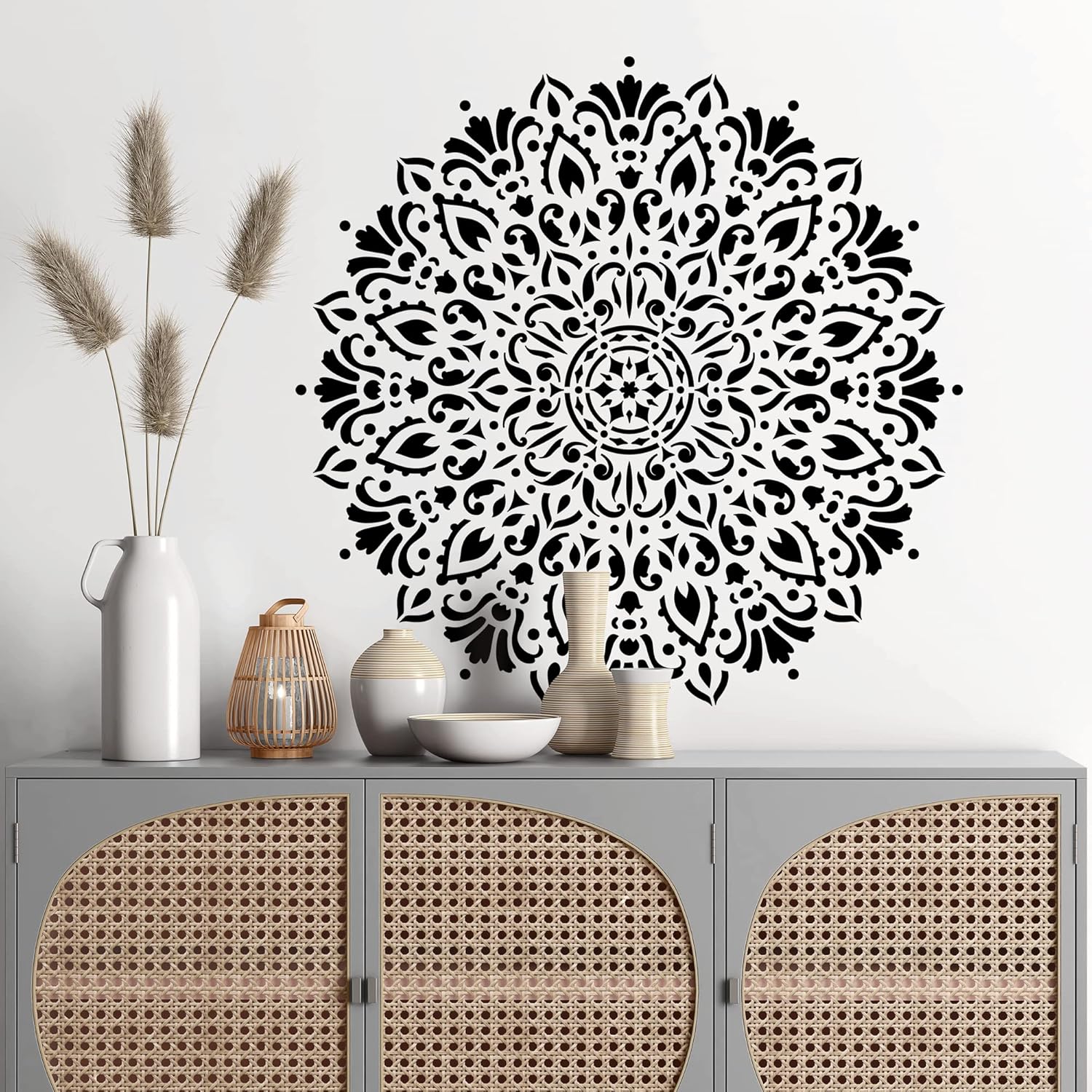 Harmony Mandala Floor Stencil - Furniture Stencil, Template for Painting