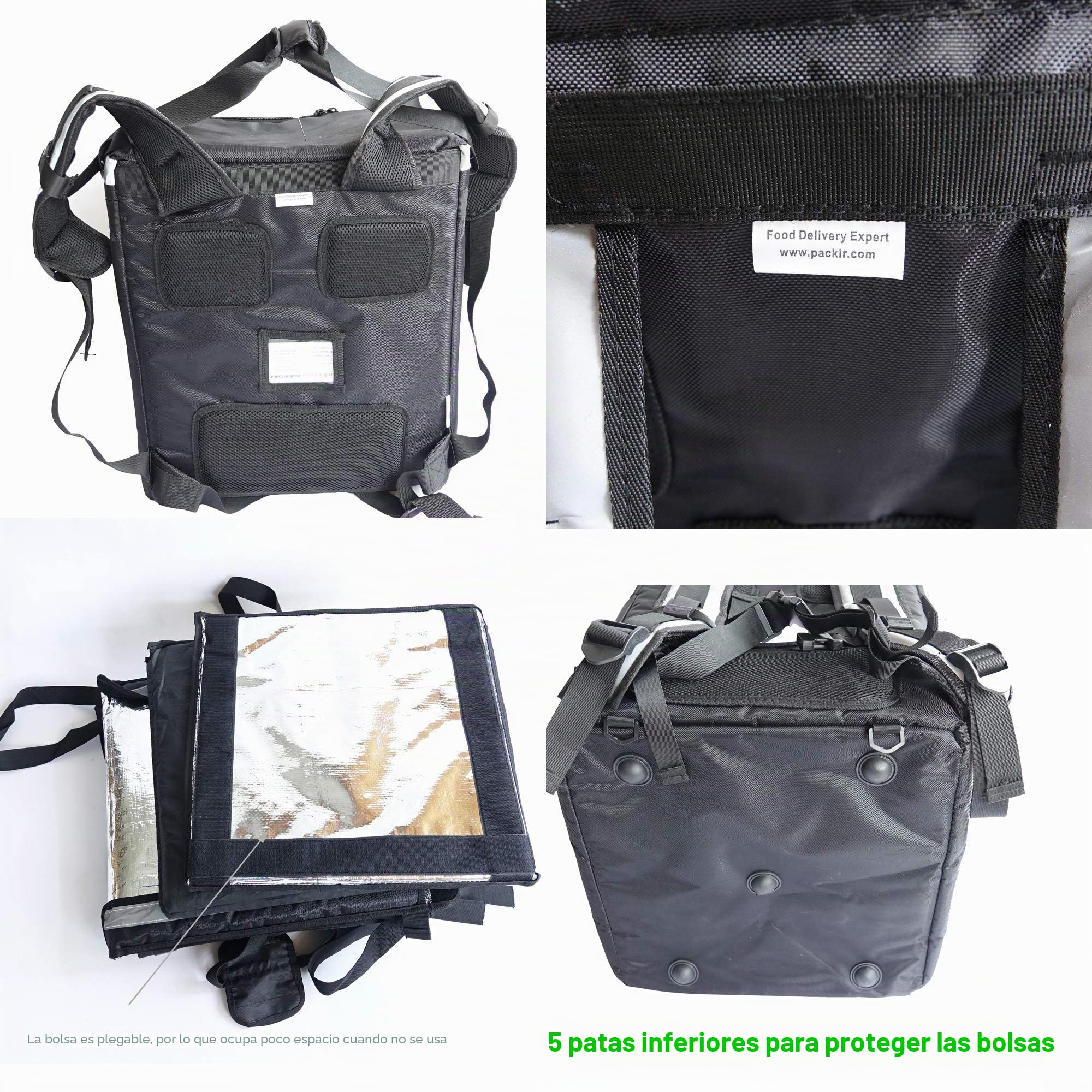 PK-92V: Caja de entrega de alimentos rígida grande y resistente para motocicleta, bolsas térmicas, mochila de pizza, carga superior, 18 pulgadas de largo x ancho x alto, color negro, o según tu