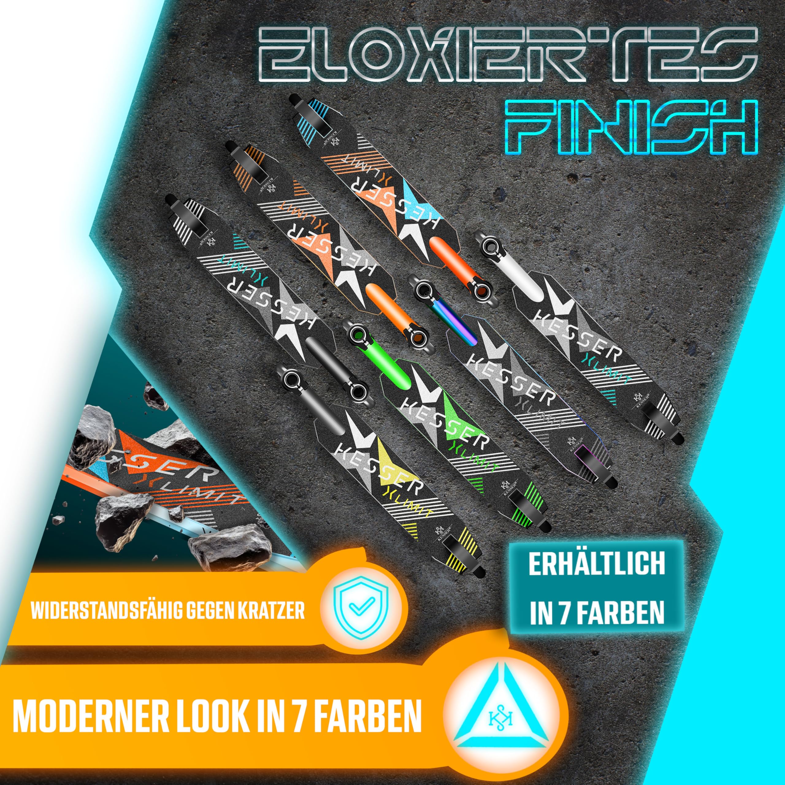 KESSER® Trottinette Freestyle | Trottinette Freestyle X-Limit | Direction à 360° | Roulements à Billes ABEC 9 de 100 mm | Roues en polyuréthane | Robuste | Rouge