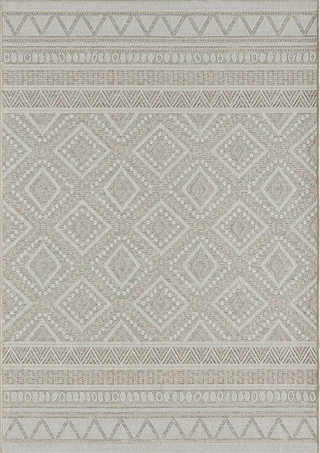 Mia´s Teppiche Denver robuster Outdoor Teppich, modern, Wetterfest & UV-beständig, für Balkon, Terrasse und Wintergarten, flach, auch für Küche oder Esszimmer, Beige, 200 x 280 cm