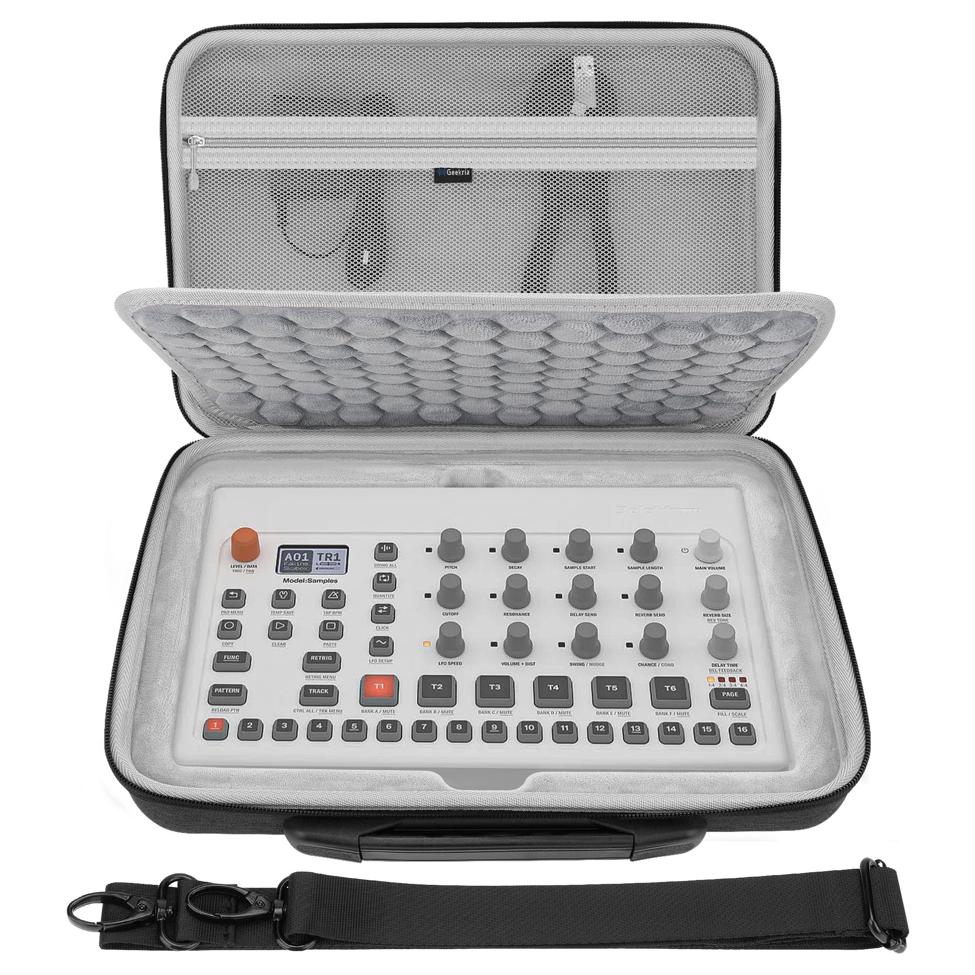 GEEKRIA Custodia per il trasporto con interfaccia audio, compatibile con modelli Elektron e modelli di cicli, custodia rigida da viaggio in EVA (grigio scuro)