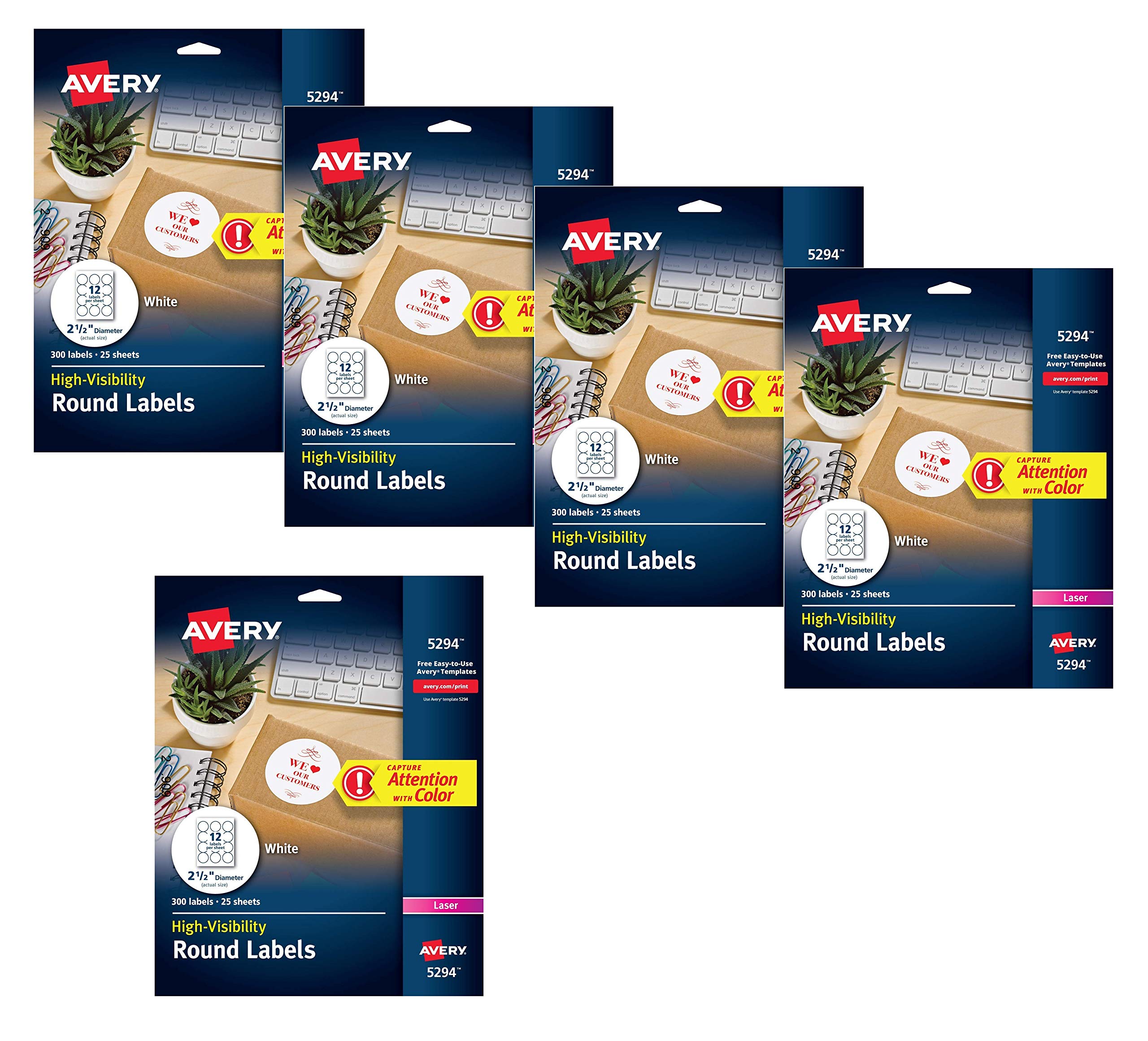 Avery 5294 Print-to-The Edge High-Visibility 2.5