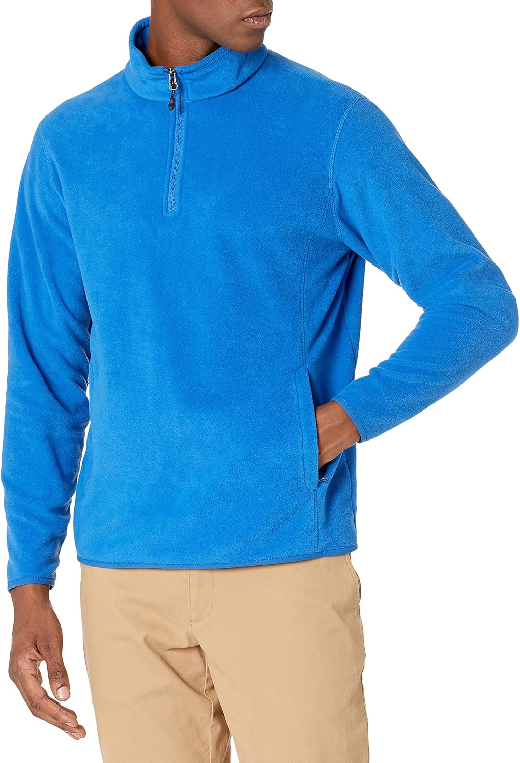 Amazon Essentials Men's Fleece Jacket, 1/4 Zipper Pullover Recycled Polyester Cobalt Blue X-Small