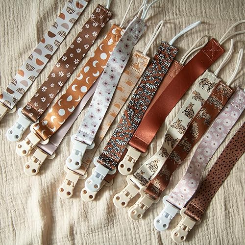 Miniatura 6 de Stadela Correa para chupete de bebé soporte unisex para niña o niño paquete de 4 unidades ajuste universal bebé bohemio