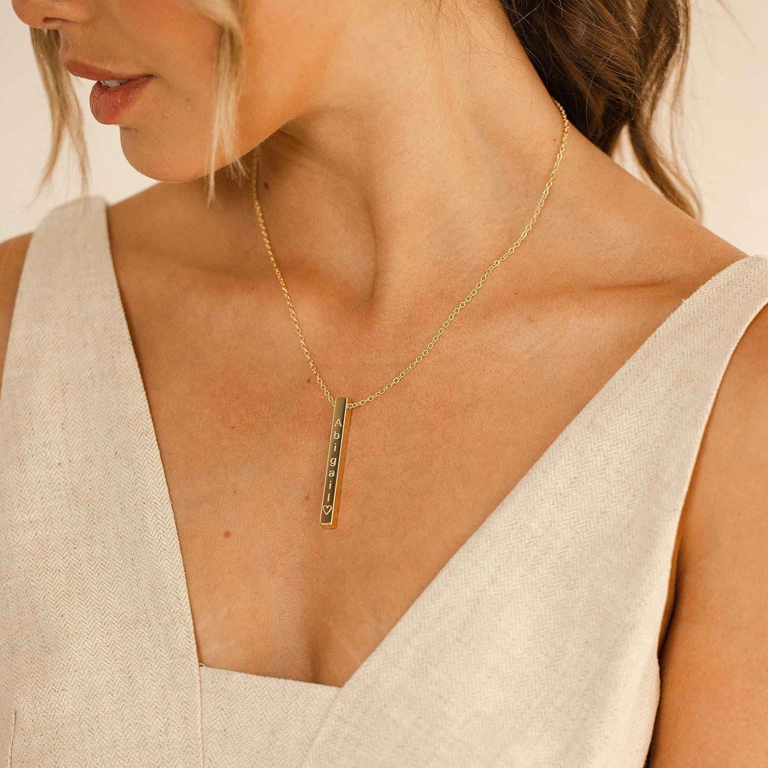 Custom Vertical Necklace for WomenPersonalized Necklace gift with Name Gold Bar Necklace Elegant Personalized Jewelry Custom Name Necklace Perfect Unique Gifts mothers day gifts for mom