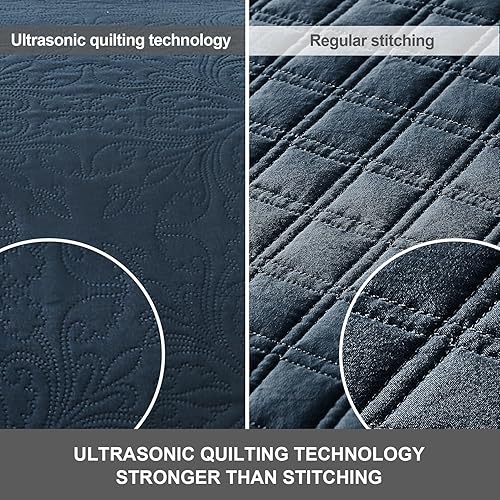 Vista 51 de Hansleep - Edredón blanco tamaño Queen – Colcha barroca ultrasónica para todas las estaciones, juego de ropa de cama suave y ligero, 3 piezas