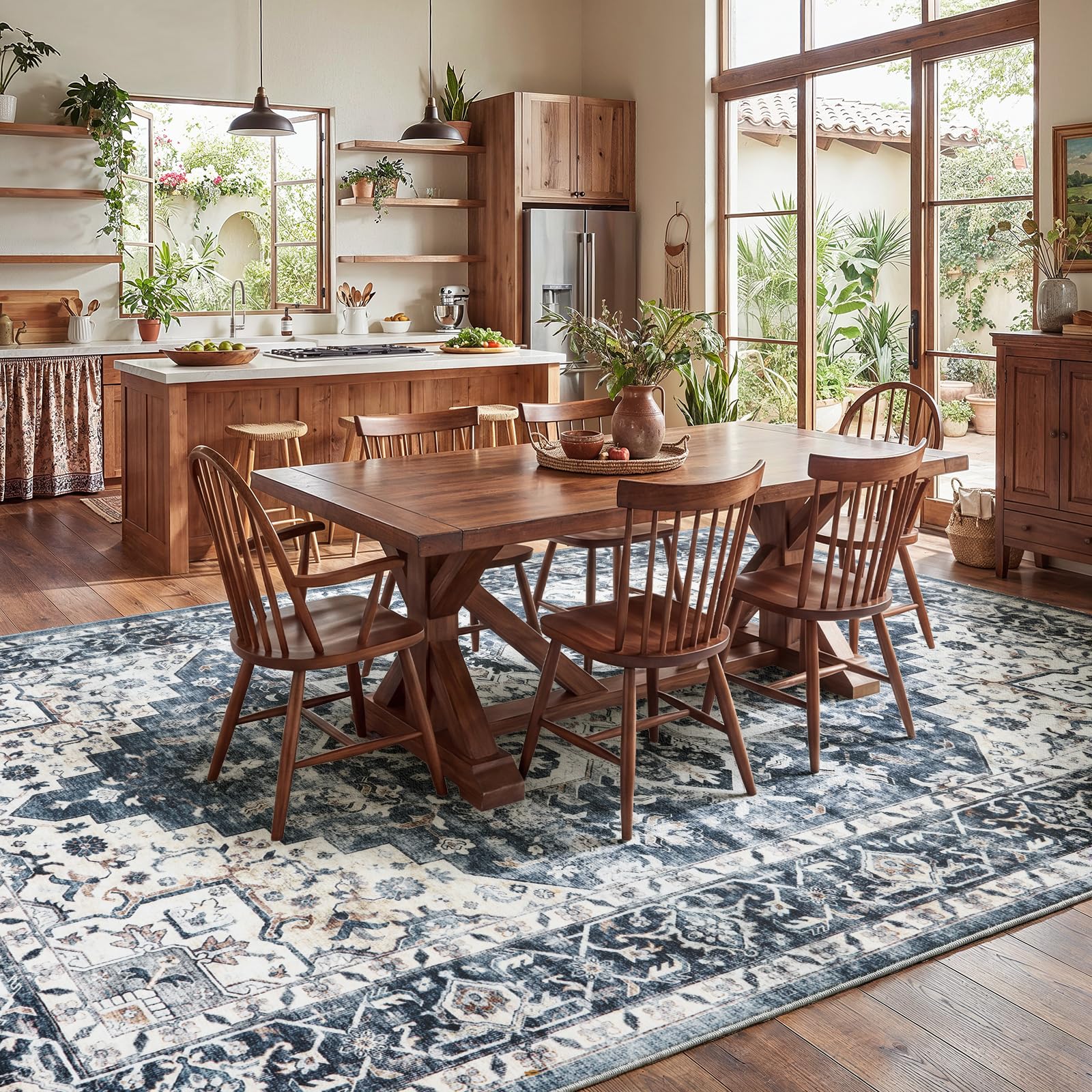 Best Large Area Rugs for Living Room (2026 Picks) 2 AMADA HOMEFURNISHING 8x10 Washable Area Rug, Low-Profile with Non-Slip Backing & — product photo