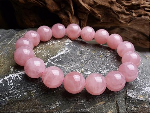 Miniatura 3 de Madagascar - Pulsera de cuentas redondas de cristal con piedras preciosas de cuarzo rosa natural de 0.512 in, Cristal, Piedra preciosa de cuarzo