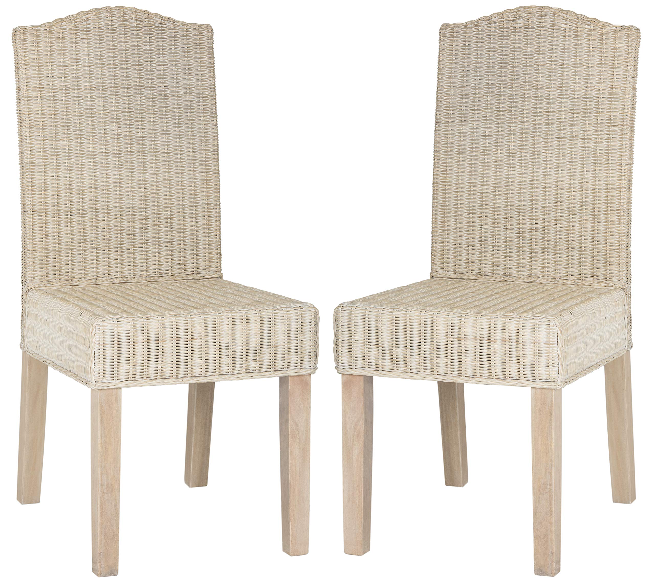 Home Collection Odette - Silla de comedor de mimbre gris