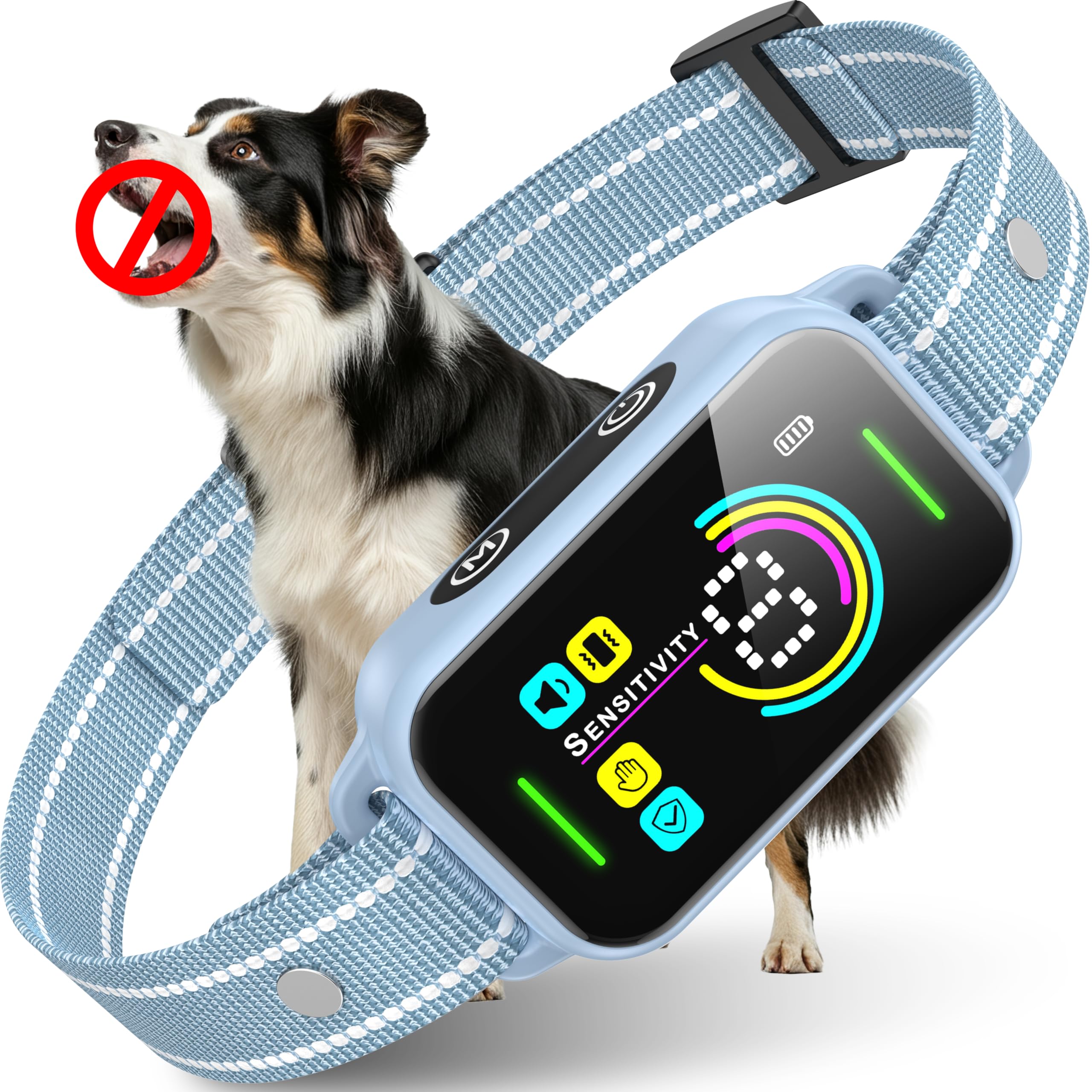 DINJOO Collar de ladridos para perros grandes, medianos y pequeños, Smart AI 1S para detener los ladridos, dispositivo antiladridos y collar de entrenamiento para perros con pitido, vibración y