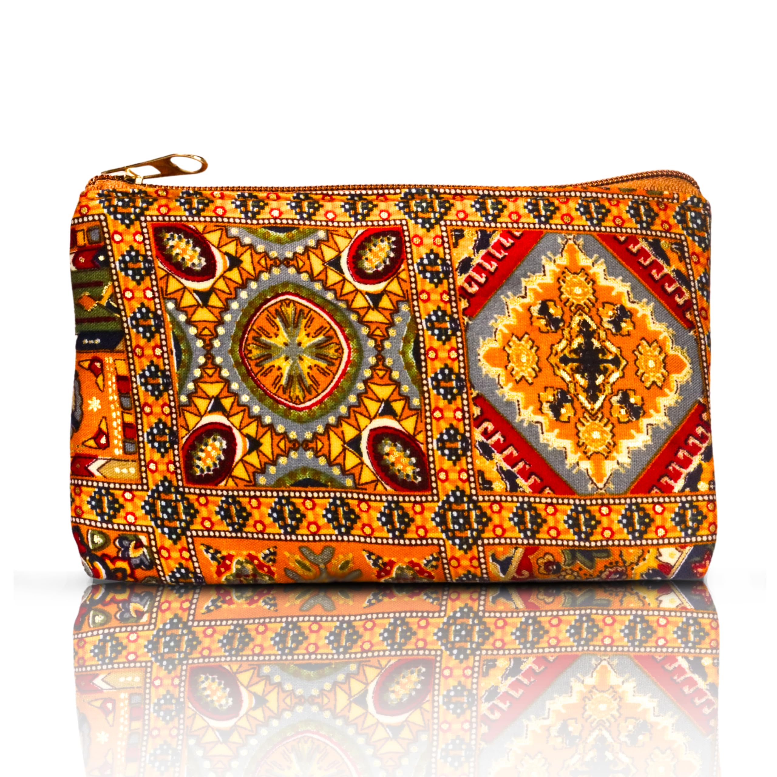 Embroidery Printed Multipurpose Classic Utility Pouch for Women (SNZ-024036) (Yellow)-picture-19