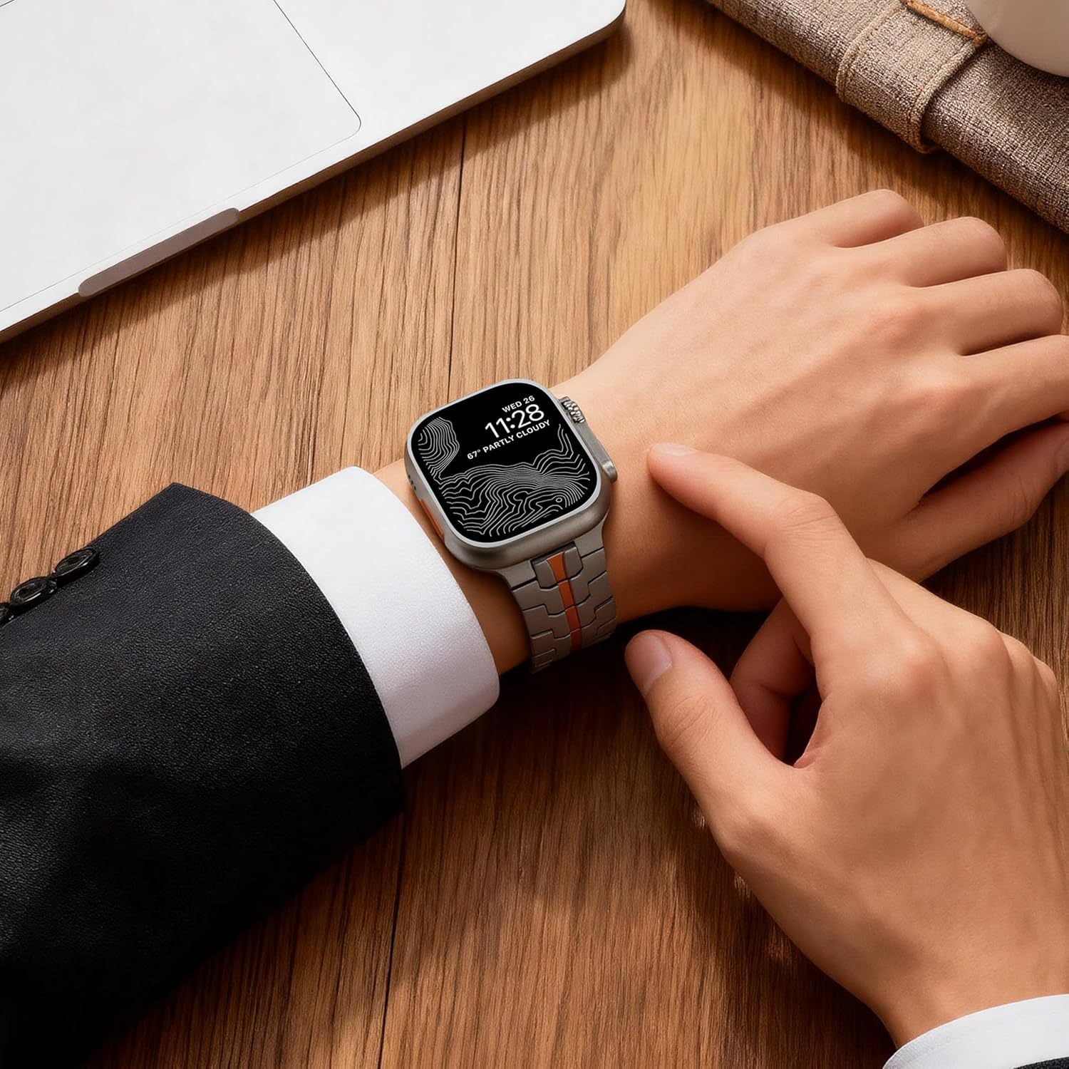 Titanium Band Compatible with Apple Watch Ultra & Ultra2 49mm 46mm 45mm 44mm, Durable Lightweight Titanium Metal Strap, for iWatch Series 10 9 8 7 6 5 4 3 2 1 SE Men Women Bands - Image 6