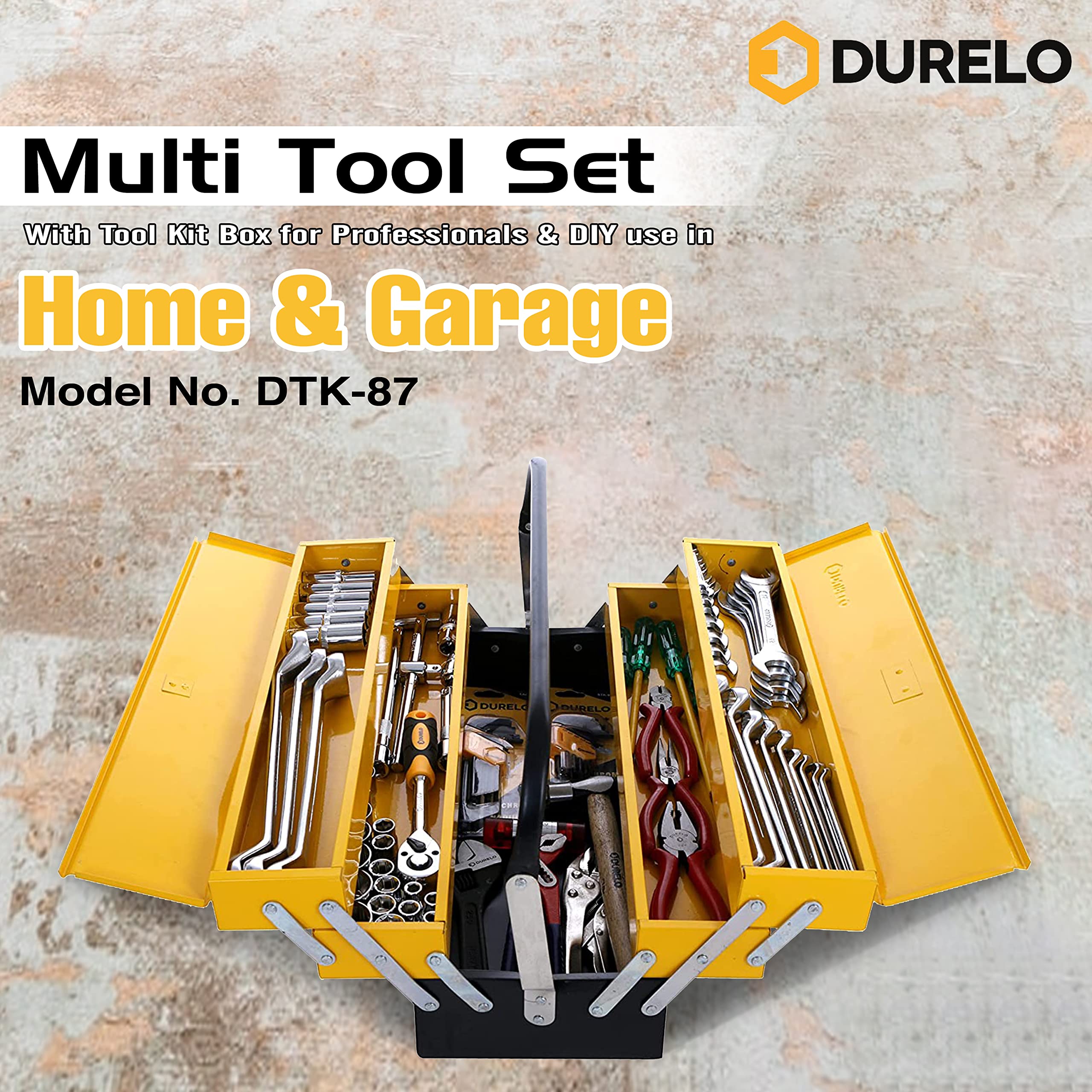 DURELO DKT-87, Multi Tool Set With Tool Kit Box for Professionals