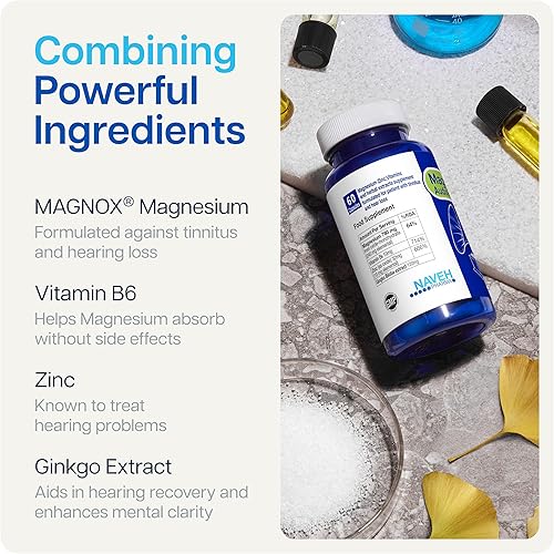 Miniatura 5 de MAGNOX AudioGuard - Suplemento de magnesio para el tratamiento del tinnitus  Alivio de tinnitus para oídos zumbidos  Complejo de magnesio natural